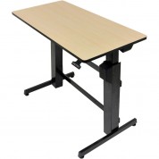 Ergotron Workfit-d Birch Wood Grain Desk