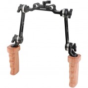 Camvate Wooden Handgrip 15mm Lws Rod Mount