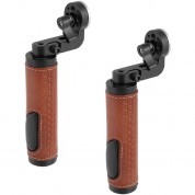 Camvate Leather Handgrip Arri-style Rosette Set Brown