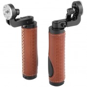 Camvate Leather Handgrip Arri-style Rosette Set Brown