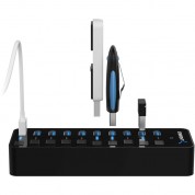 Sabrent 10-port Usb 3.0 Hub | High-speed Data Transfer