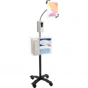 Cta Digital Gooseneck Floor Stand With Sanitizer & Soap Dispenser