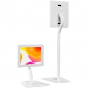 Digital Floor-to-desk Kiosk Stand For Tablets - White