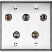 Custom Shop 5-bnc 2-gang Wall Plate Gray Lexan