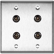 Custom Shop 4-bnc 2-gang Wall Plate White Lexan