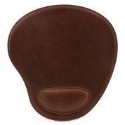 Londo Leather Oval Mouse Pad With Wrist Rest Dark Brown