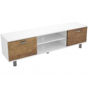 Avf Group Omaha Flat Tv Stand White Walnut