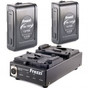 Frezzi 2x100wh Fb-100v Batteries & Dual Charger Kit V-mount