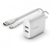 Belkin Boost Charge 24w Dual Usb Wall Charger With Type-c Cable