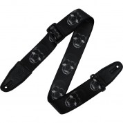 Levy's Polyester Guitar Strap Black White Skulls