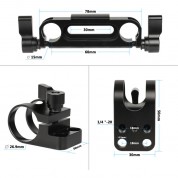 Camvate 15mm Dual-rod Clamp With Rotating Mount