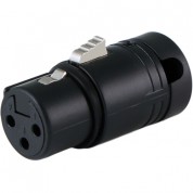 Low-profile Right-angle Xlr 3-pin Female Connector Black Cap