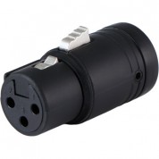 Low-profile Right-angle Xlr 3-pin Female Connector Black Cap