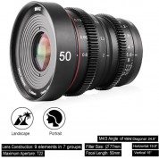 Meike 50mm T2.2 Cinema Prime Lens E Mount Manual Focus