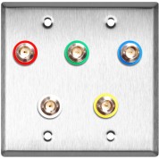 Custom Shop 5-bnc 2-gang Wall Plate With Canare Terminals