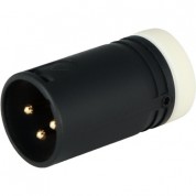 Low-profile Right-angle Xlr 3-pin Male Connector - White Cap