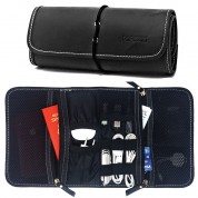 Rofozzi Leather Tech Organizer Black | Sleek Design