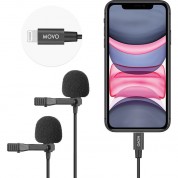 Movo Ilav-duo Dual Lavalier Microphone Lightning Connector