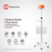 Cta Digital Medical Mobile Floor Stand For Tablets (white)