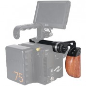 Wooden Handle With Arri Rosette Mount & Nato Rail Adapter