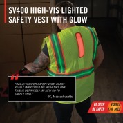 Coast Sv400 Rechargeable Reflective Hi Vis Safety Vest Xl