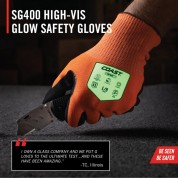 Coast Sg400 Hi-vis Glow Safety Gloves - Large