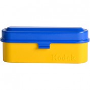 Kodak Steel 135mm Film Case Blue Lid Yellow Body