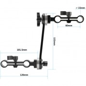 Camvate Z-shaped 15mm Rod Mount Arri Rosette Arm