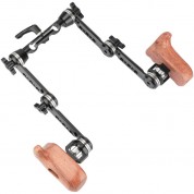 Camvate Wooden Handles Extension Arms 15mm Rod Clamp