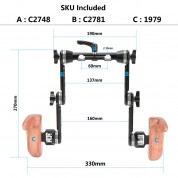 Camvate Wooden Handles Extension Arms 15mm Rod Clamp