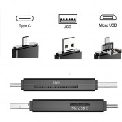 Vidpro Sd Microsd Card Reader Usb-c Usb-a Micro-usb