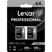 Lexar 64gb 1667x Uhs-ii Sdxc Memory Card 2-pack