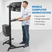 Mobile Pc Workstation For Dual Monitors | Mount-it!