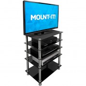 Mount-it! Five-tier Glass Media Stand | A/v Storage Solution