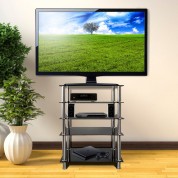 Mount-it! Five-tier Glass Media Stand | A/v Storage Solution