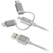 Joby 3-in-1 Charge & Sync Cable 3.9' Space Grey