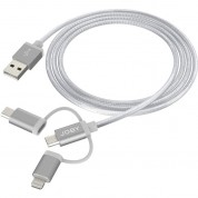 Joby 3-in-1 Charge & Sync Cable 3.9' Space Grey