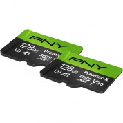 Pny 128gb Premier-x Microsdxc Card With Adapter (2-pack)