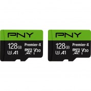 Pny 128gb Premier-x Microsdxc Card With Adapter (2-pack)