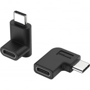 Usb Type-c Male To Female 90 Degree Adapter 2 Pack