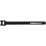 Camplex Hook-and-loop Cable Wraps Black White Logo 25-pack