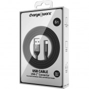 Usb Type-c To Usb-a Cable 6ft Black Chargeworx