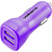 Volkano Voyage Dual Usb-a Car Charger Purple