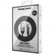 Chargeworx Lightning To Usb Type-a Cable 10' Black