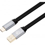 Volkano Speed Series Usb-a To Usb-c Cable 3' Flat Black