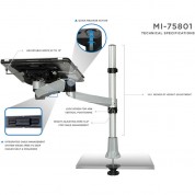 Articulating Desk Mount With Usb Cooling Fan For Laptops