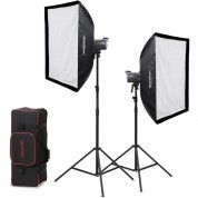 Godox La150bi Led 2-light Kit With Stands Softboxes