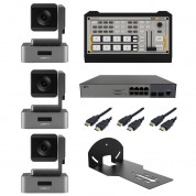 Bzbgear Podcast Kit With Ptz Cameras, Mixer, Poe Switch