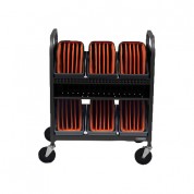 Bretford Cube Transport Cart With Caddies, Charcoal