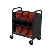 Bretford Cube Transport Cart With Caddies, Charcoal